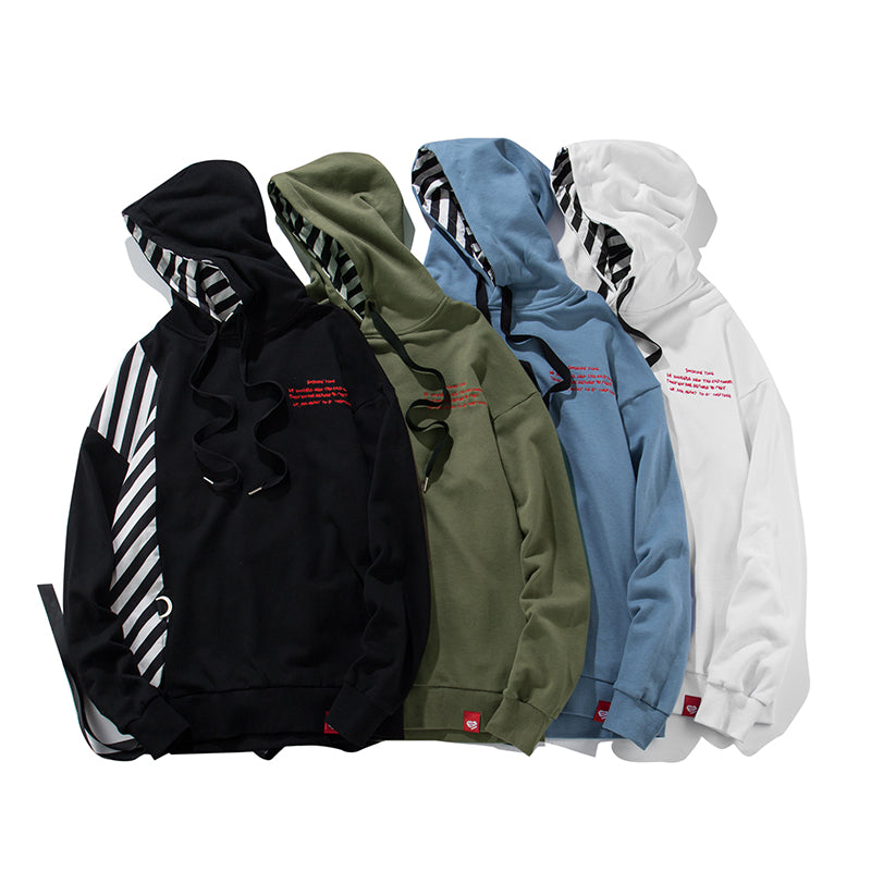 Striated Pullover Hoodie - RIGHTOUTFIT