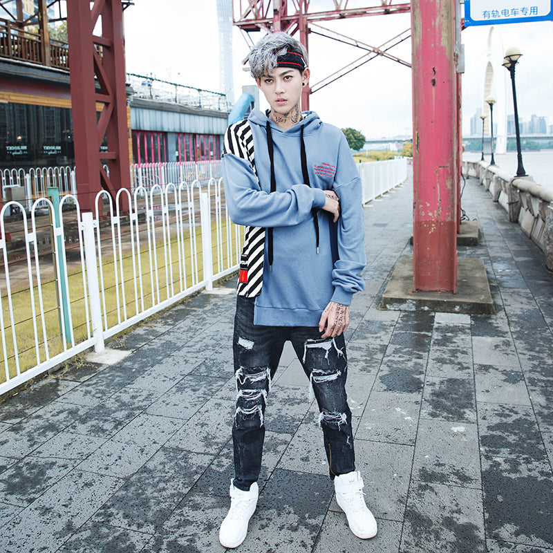 Striated Pullover Hoodie - RIGHTOUTFIT