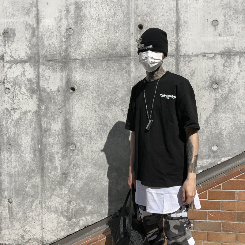 Back Squares Printing T-shirt - RIGHTOUTFIT