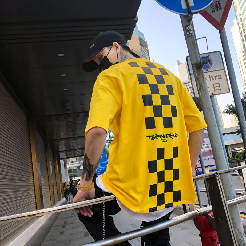 Back Squares Printing T-shirt - RIGHTOUTFIT