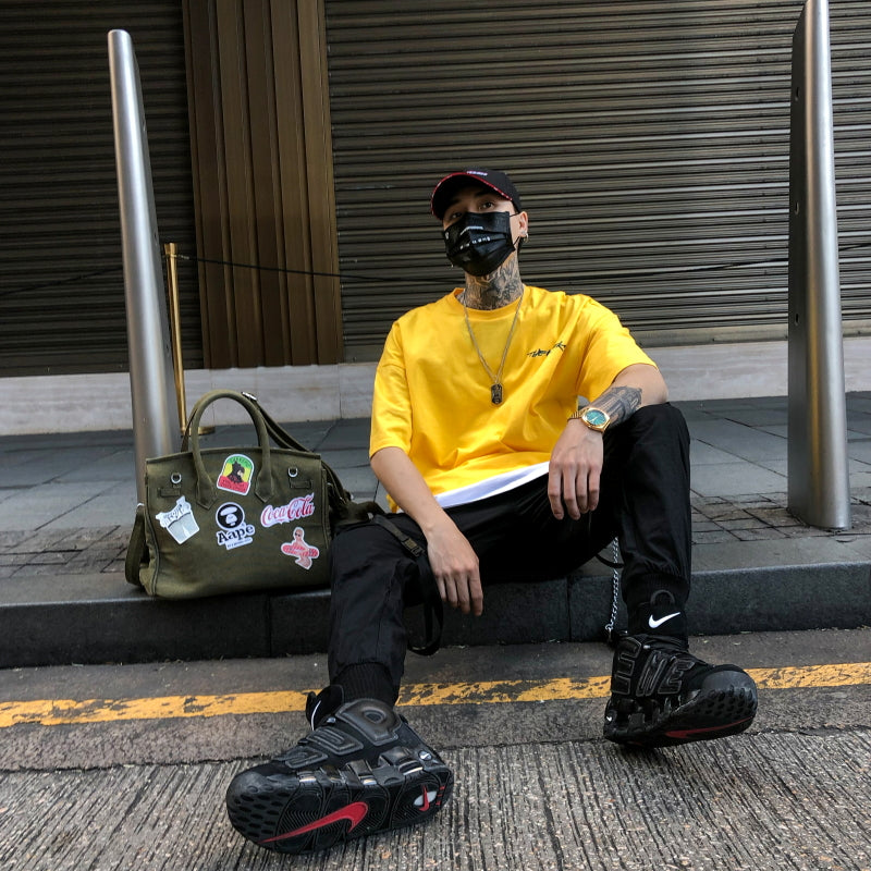 Back Squares Printing T-shirt - RIGHTOUTFIT