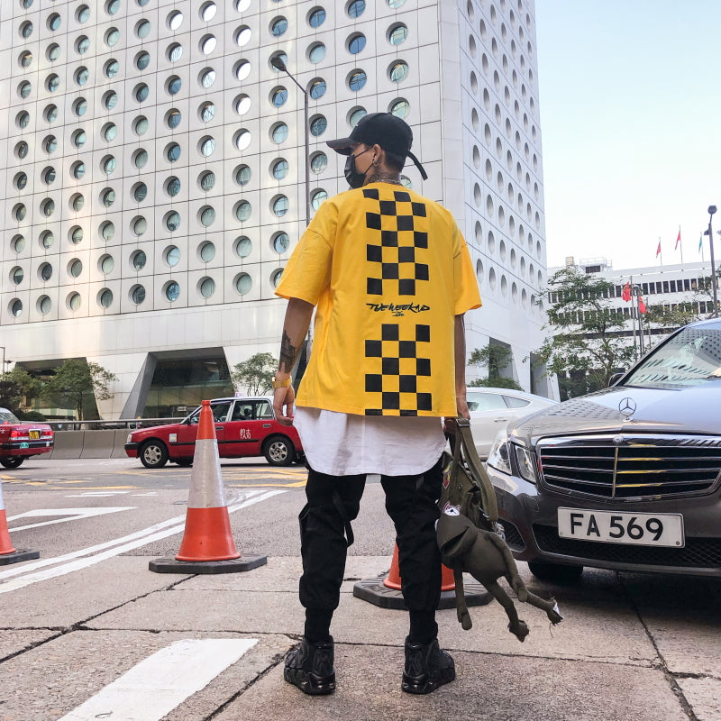 Back Squares Printing T-shirt - RIGHTOUTFIT