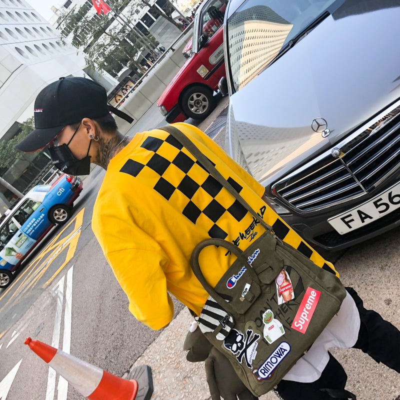 Back Squares Printing T-shirt - RIGHTOUTFIT