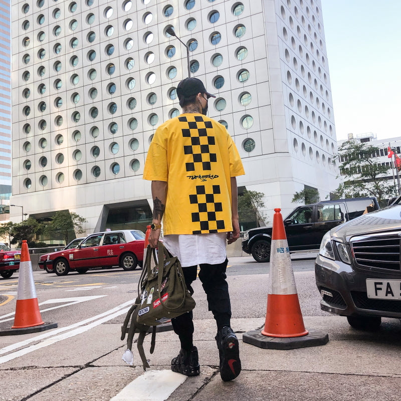 Back Squares Printing T-shirt - RIGHTOUTFIT