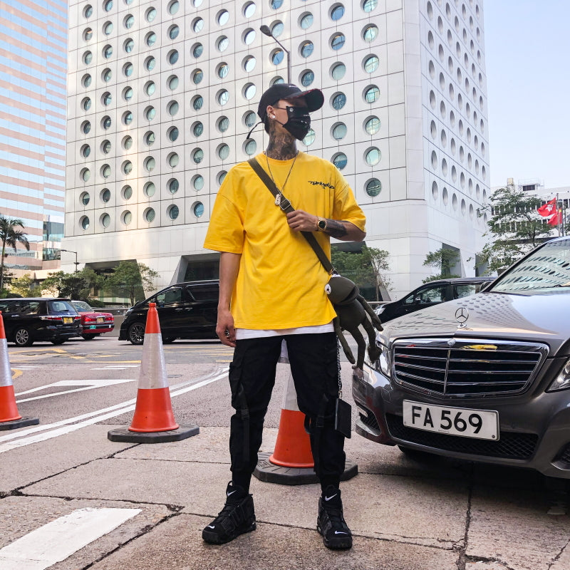 Back Squares Printing T-shirt - RIGHTOUTFIT