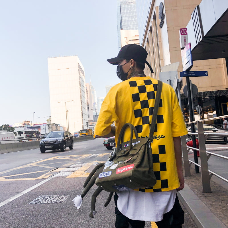 Back Squares Printing T-shirt - RIGHTOUTFIT