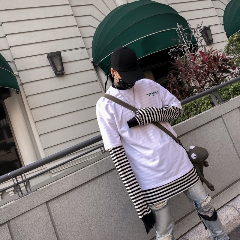 Back Squares Printing T-shirt - RIGHTOUTFIT