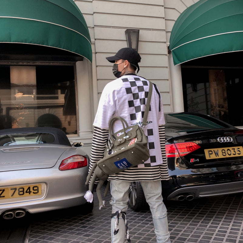 Back Squares Printing T-shirt - RIGHTOUTFIT