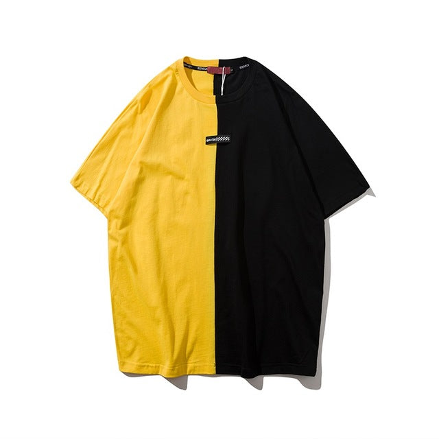 Two color letter T-shirt - RIGHTOUTFIT