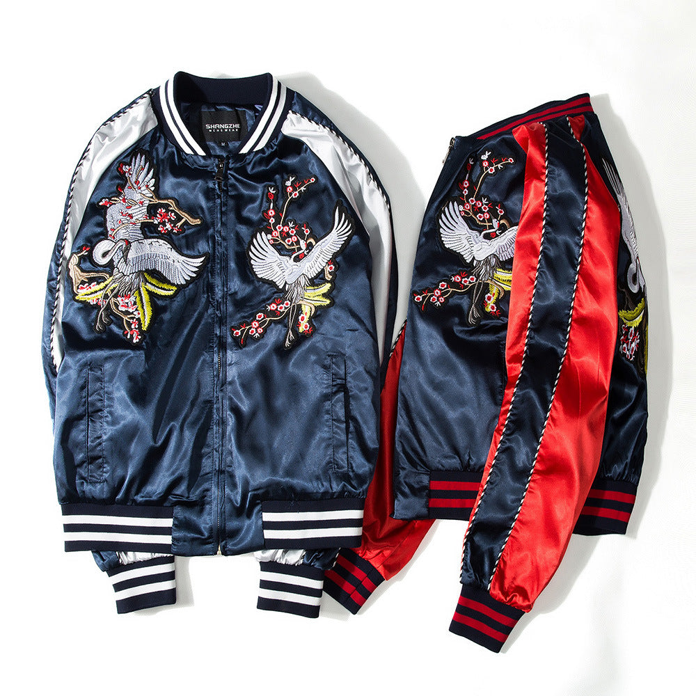 white fly Baseball Jacket - RIGHTOUTFIT