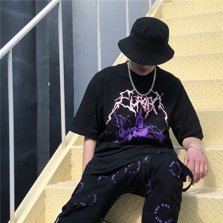 Purple flower tee - RIGHTOUTFIT