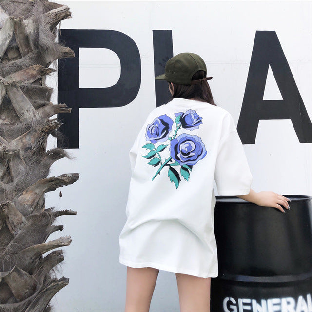 Purple flower tee - RIGHTOUTFIT