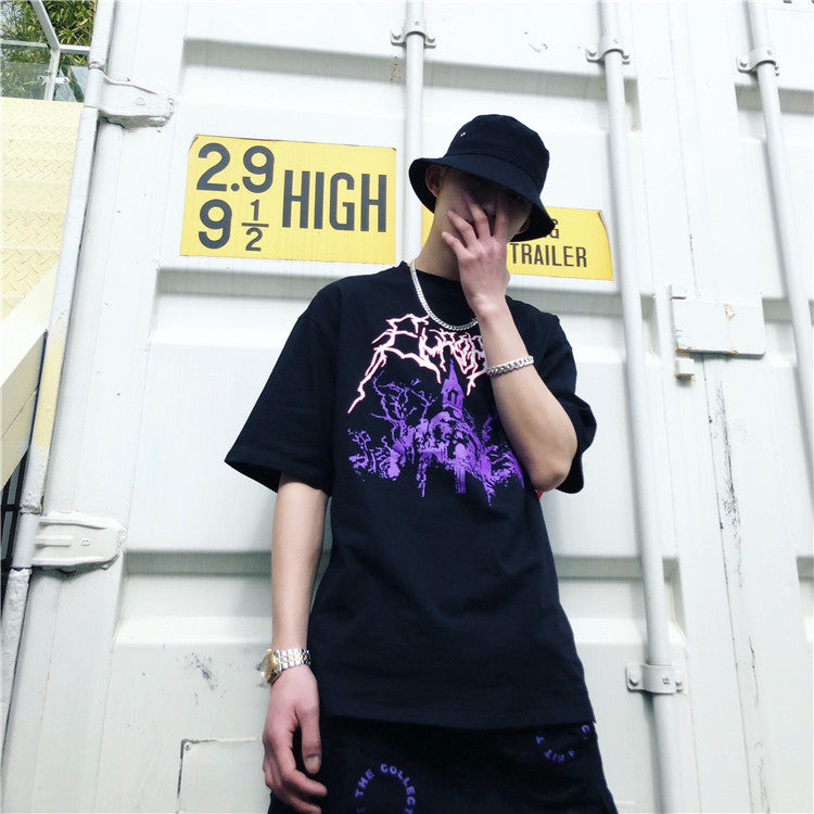 Purple flower tee - RIGHTOUTFIT