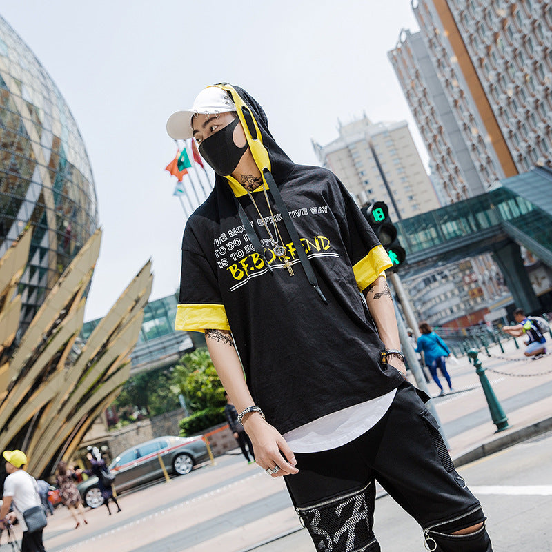 hooded t-shirts Men Tops Tees Shirts Man Clothing US Size S-XL - RIGHTOUTFIT