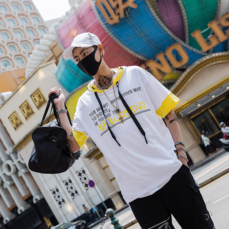 hooded t-shirts Men Tops Tees Shirts Man Clothing US Size S-XL - RIGHTOUTFIT