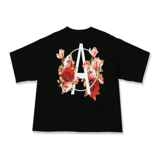 Rose Printing A T Shirt - RIGHTOUTFIT