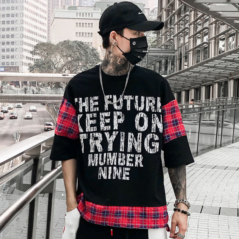 Grid Oversize T-Shirt - RIGHTOUTFIT