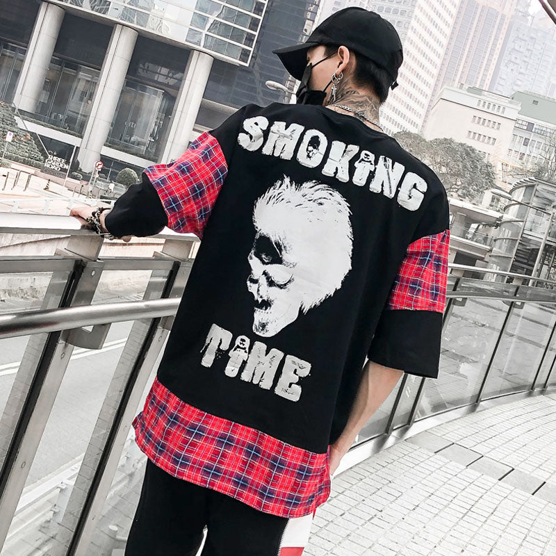 Grid Oversize T-Shirt - RIGHTOUTFIT