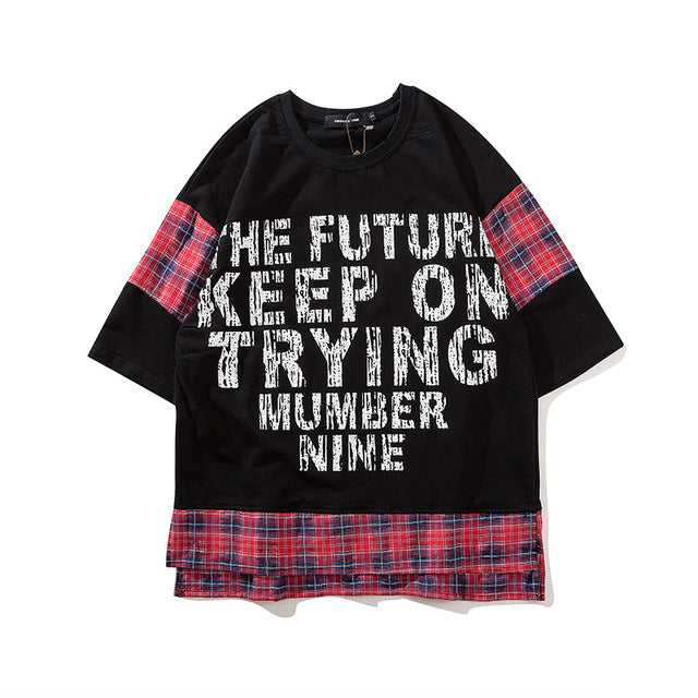 Grid Oversize T-Shirt - RIGHTOUTFIT