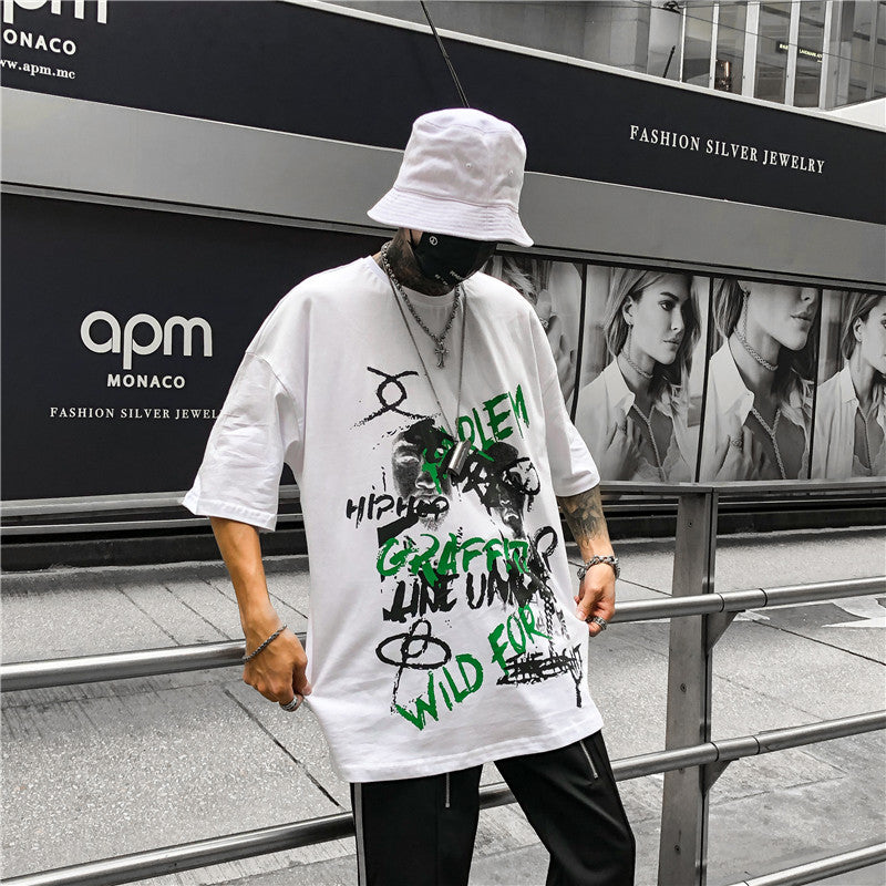 spray graffiti oversized T-shirt - RIGHTOUTFIT