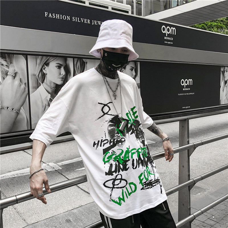 spray graffiti oversized T-shirt - RIGHTOUTFIT