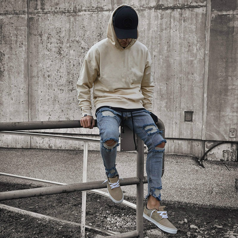 Frayed Ripped Denim jeans - RIGHTOUTFIT