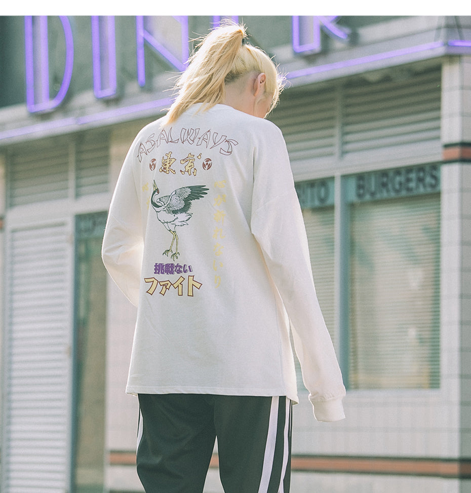 Japanese Style bird sweatshirt - RIGHTOUTFIT