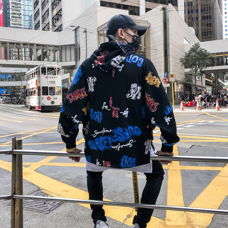 Splash-ink Graffiti Hoodie - RIGHTOUTFIT