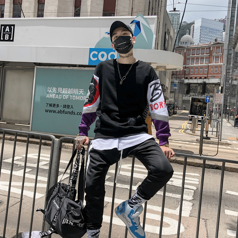 Monkey Head Graffiti Oversize Sweatshirt - RIGHTOUTFIT