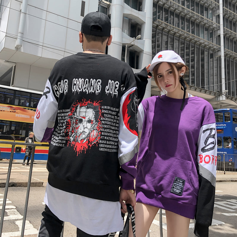 Monkey Head Graffiti Oversize Sweatshirt - RIGHTOUTFIT