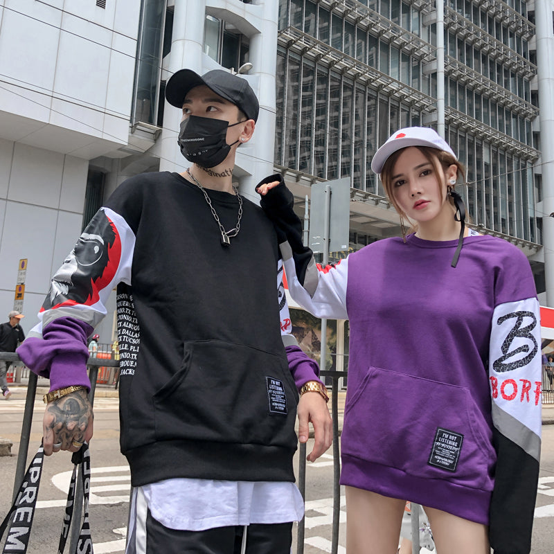 Monkey Head Graffiti Oversize Sweatshirt - RIGHTOUTFIT