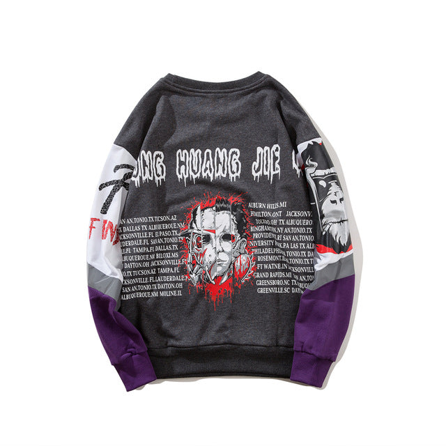 Monkey Head Graffiti Oversize Sweatshirt - RIGHTOUTFIT