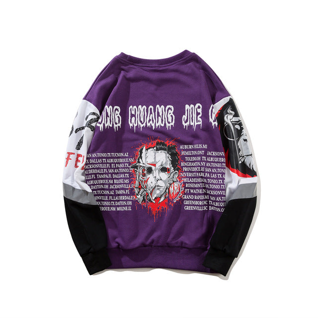Monkey Head Graffiti Oversize Sweatshirt - RIGHTOUTFIT