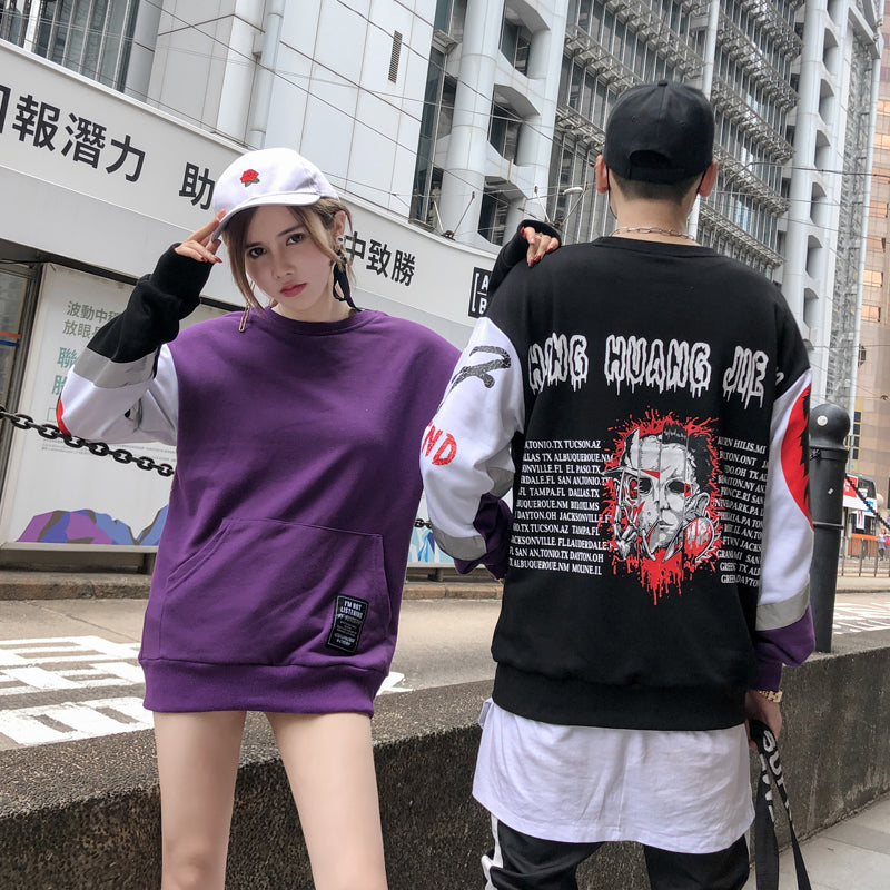 Monkey Head Graffiti Oversize Sweatshirt - RIGHTOUTFIT