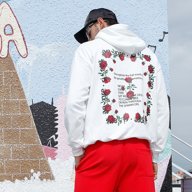 Rose Print Hoodies - RIGHTOUTFIT