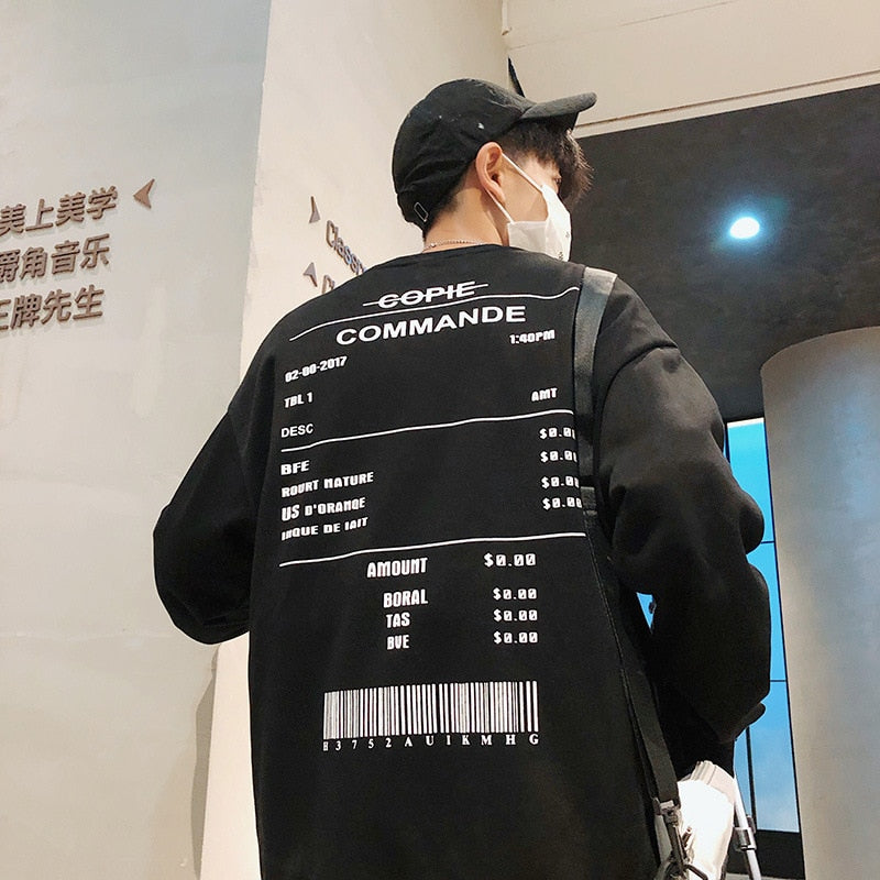 Receipt Sweatshirt - RIGHTOUTFIT