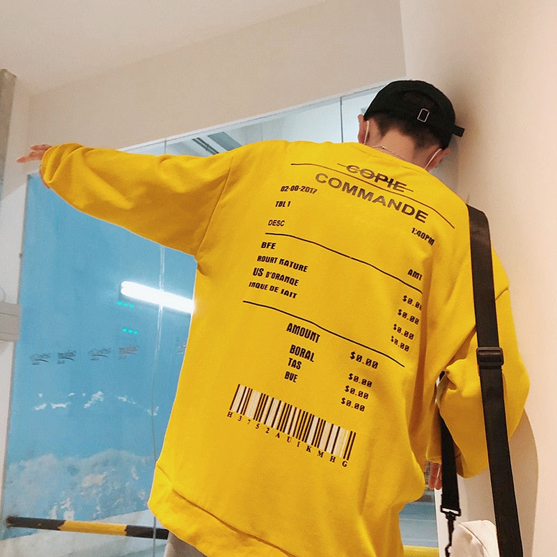 Receipt Sweatshirt - RIGHTOUTFIT