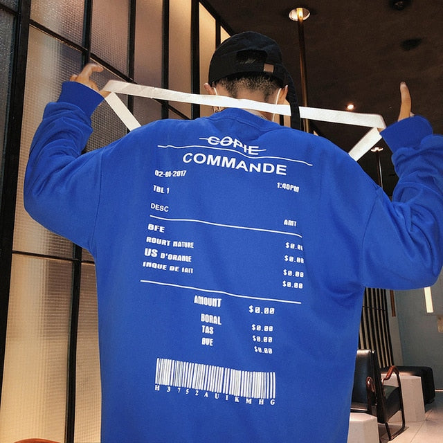 Receipt Sweatshirt - RIGHTOUTFIT