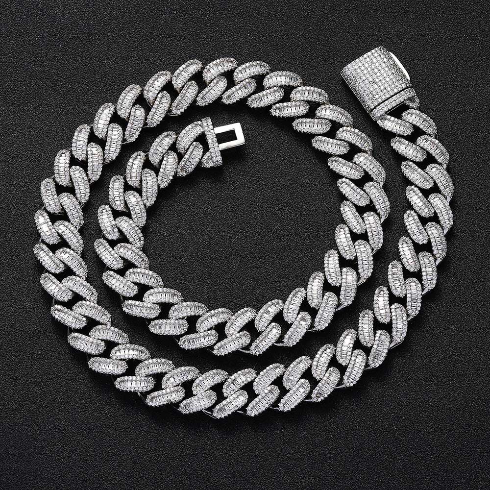 Baguette Cuban Link Chain Iced Out