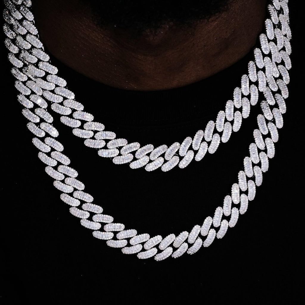 Baguette Cuban Link Chain Iced Out