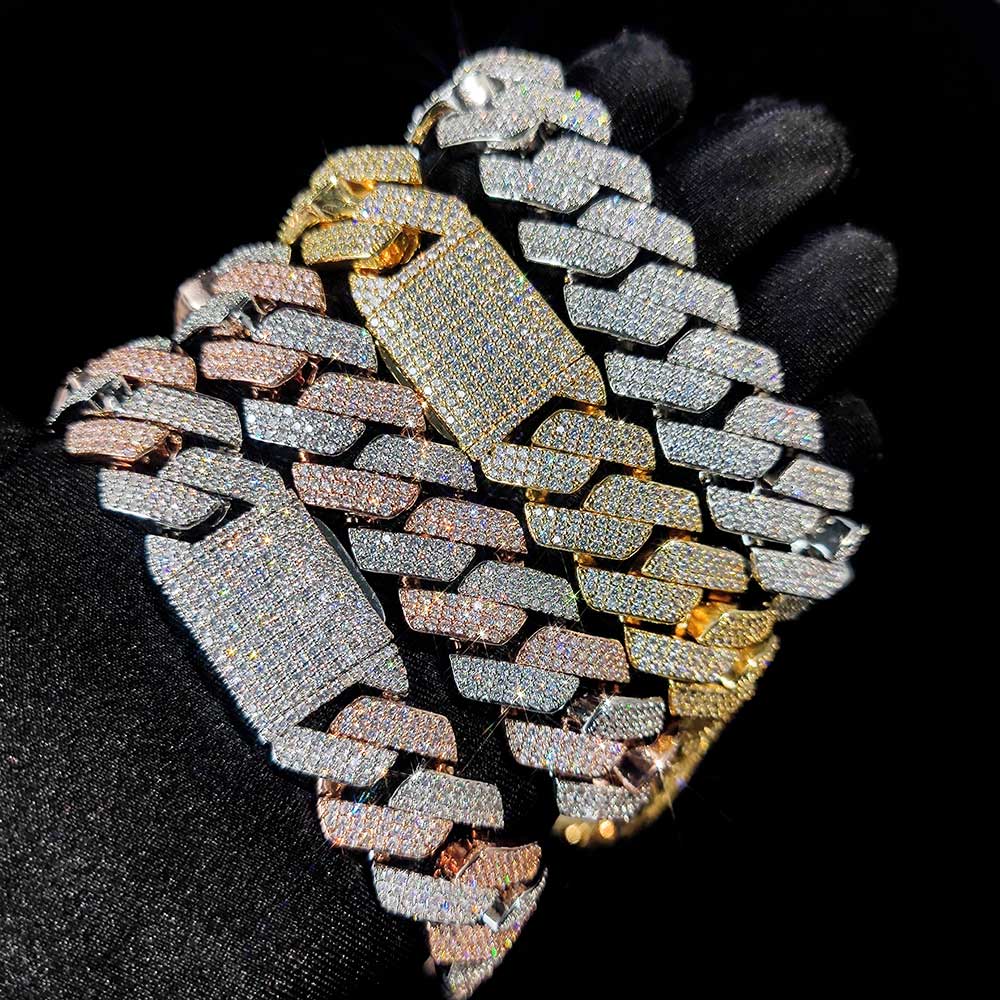 Thick Cuban Link Chain Crystal Miami Chain