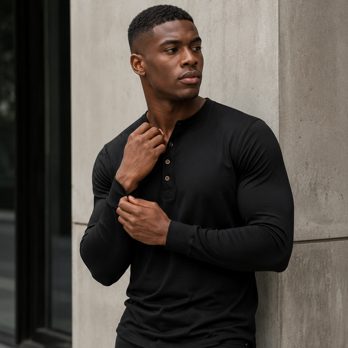 Men’s Long Sleeve Henley T-Shirt