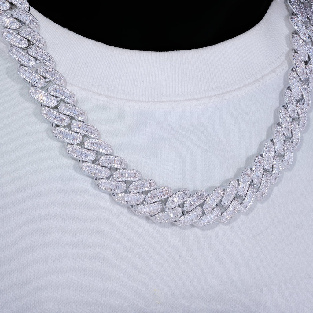 Baguette Cuban Link Chain Iced Out