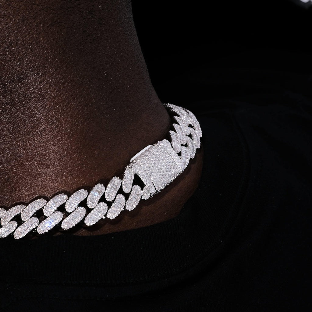 Baguette Cuban Link Chain Iced Out