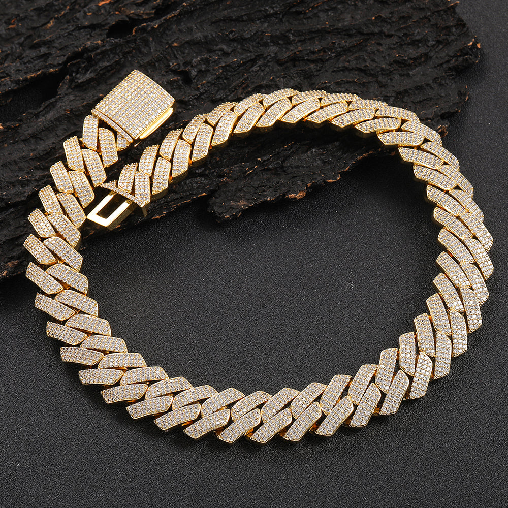 Thick Cuban Link Chain Crystal Miami Chain