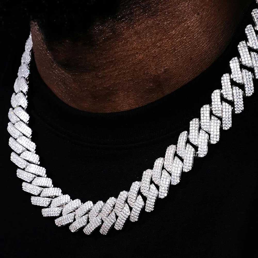 Thick Cuban Link Chain Crystal Miami Chain