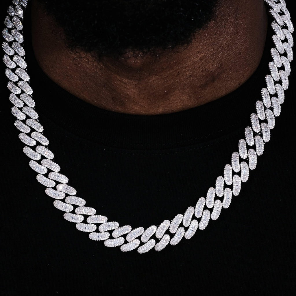 Baguette Cuban Link Chain Iced Out