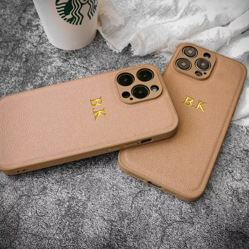 Luxury Personalised Leather iPhone Case