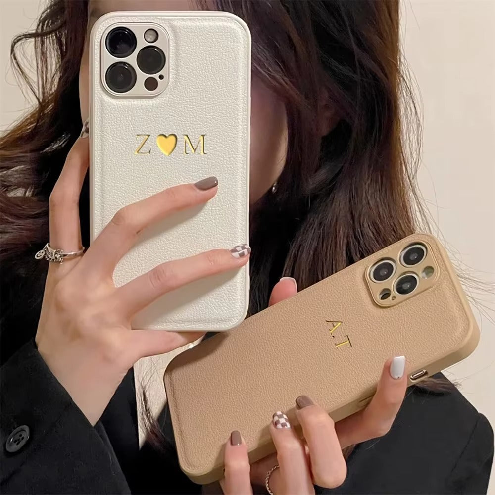 Luxury Personalised Leather iPhone Case
