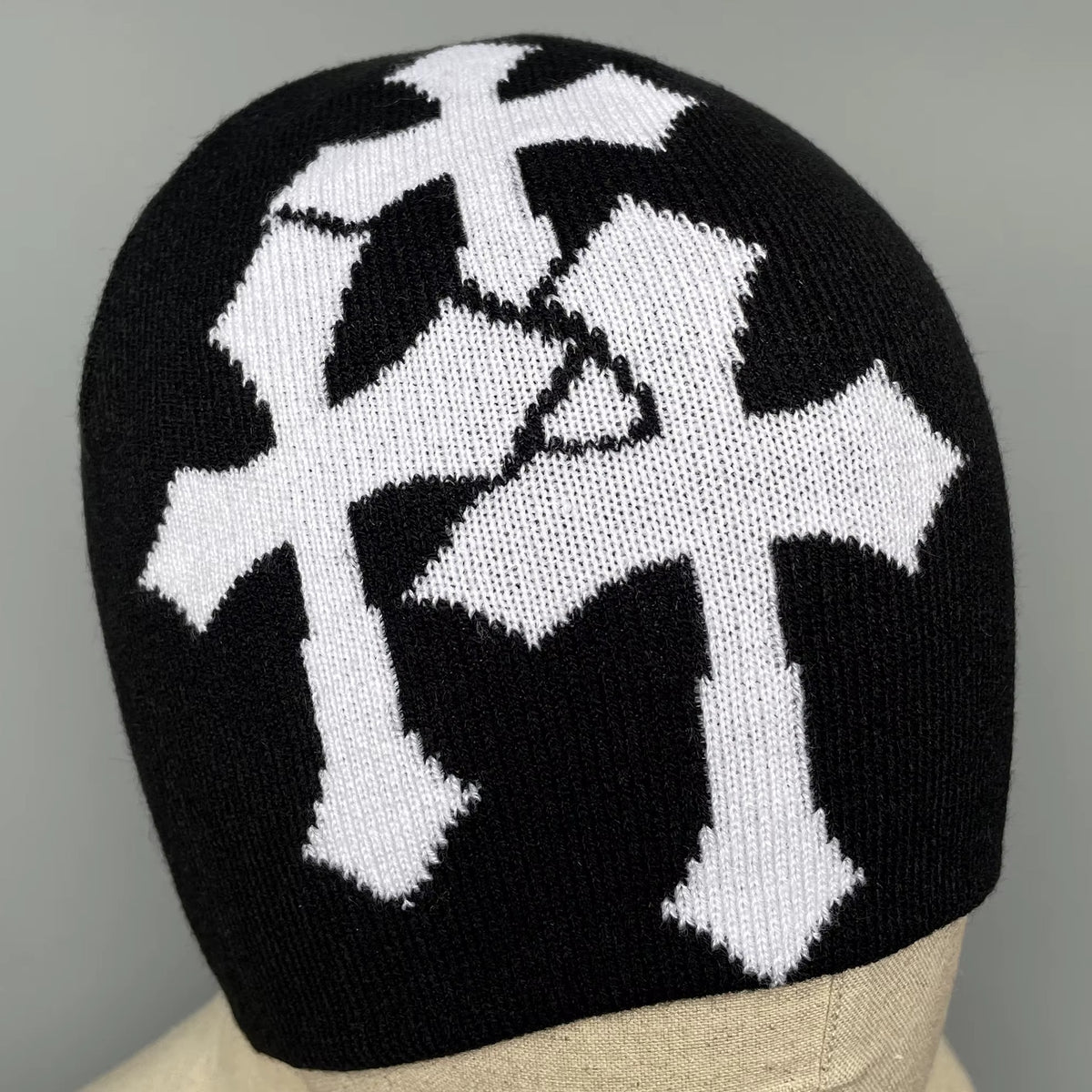 Crucifix Jacquard Knitted Hat